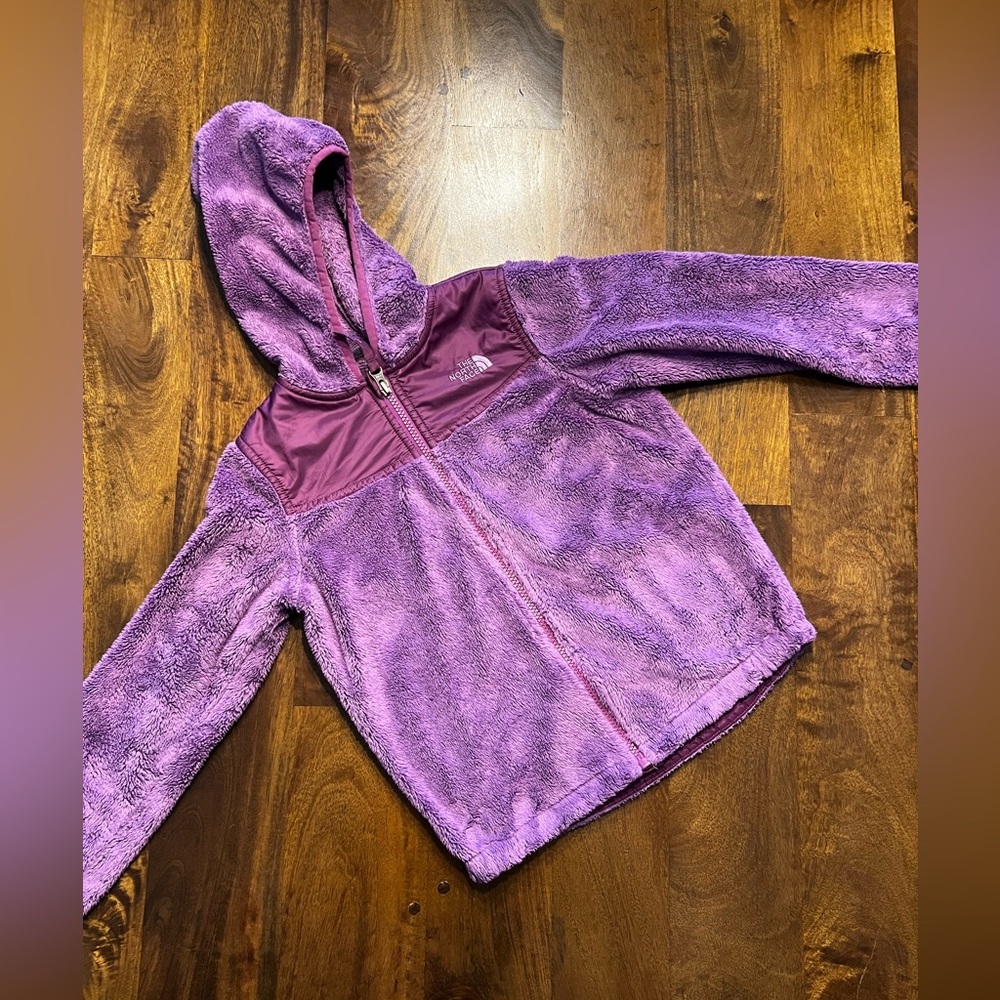 The North Face Kids Purple Fleece Hoodie 6t / 5t - Picture 8 of 9